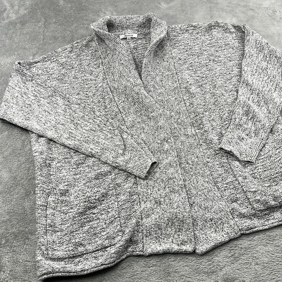 Madewell S Gray Long‎ Sleeve Cotton Linen Blend Open Cardigan Sweater Coatigan - Picture 1 of 16